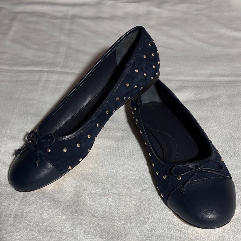 Elegant Talbots Navy  Studded Flats- Size 11